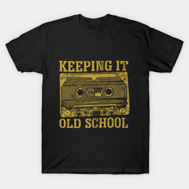 Keeping It Old School Cassette Tape T-Shirt by UNDERGROUNDROOTS